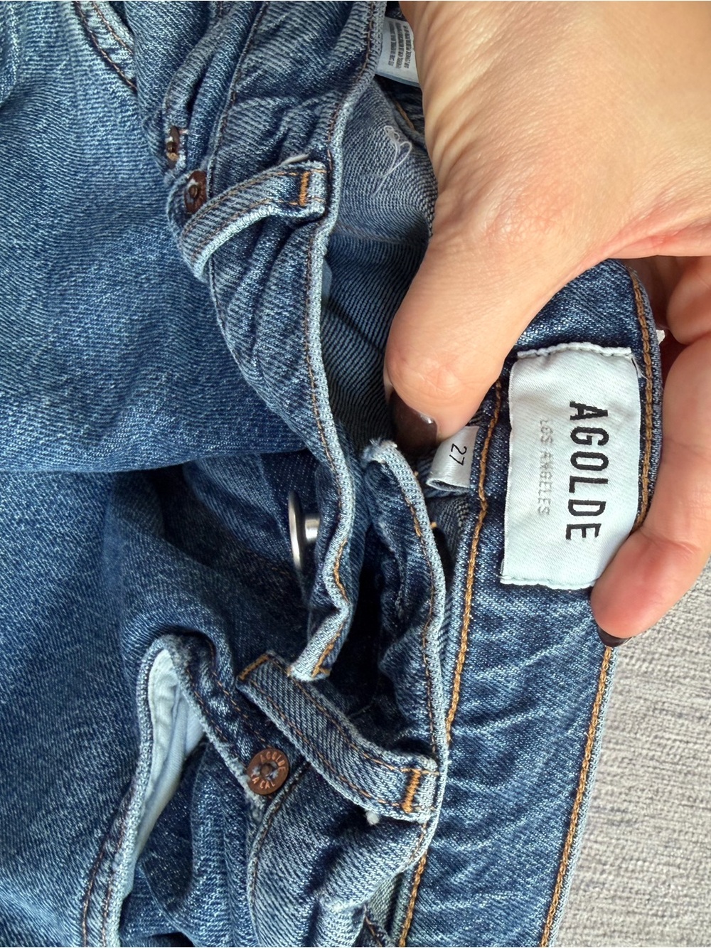 Agolde High-Rise Medium Blue Denim Jeans